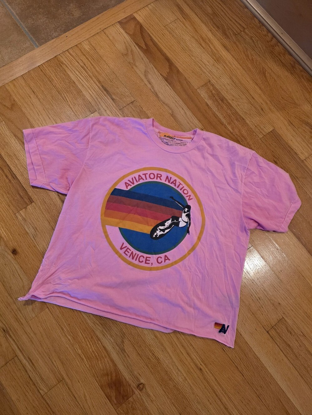 Aviator Nation Venice Surf Logo Boyfriend Tee
